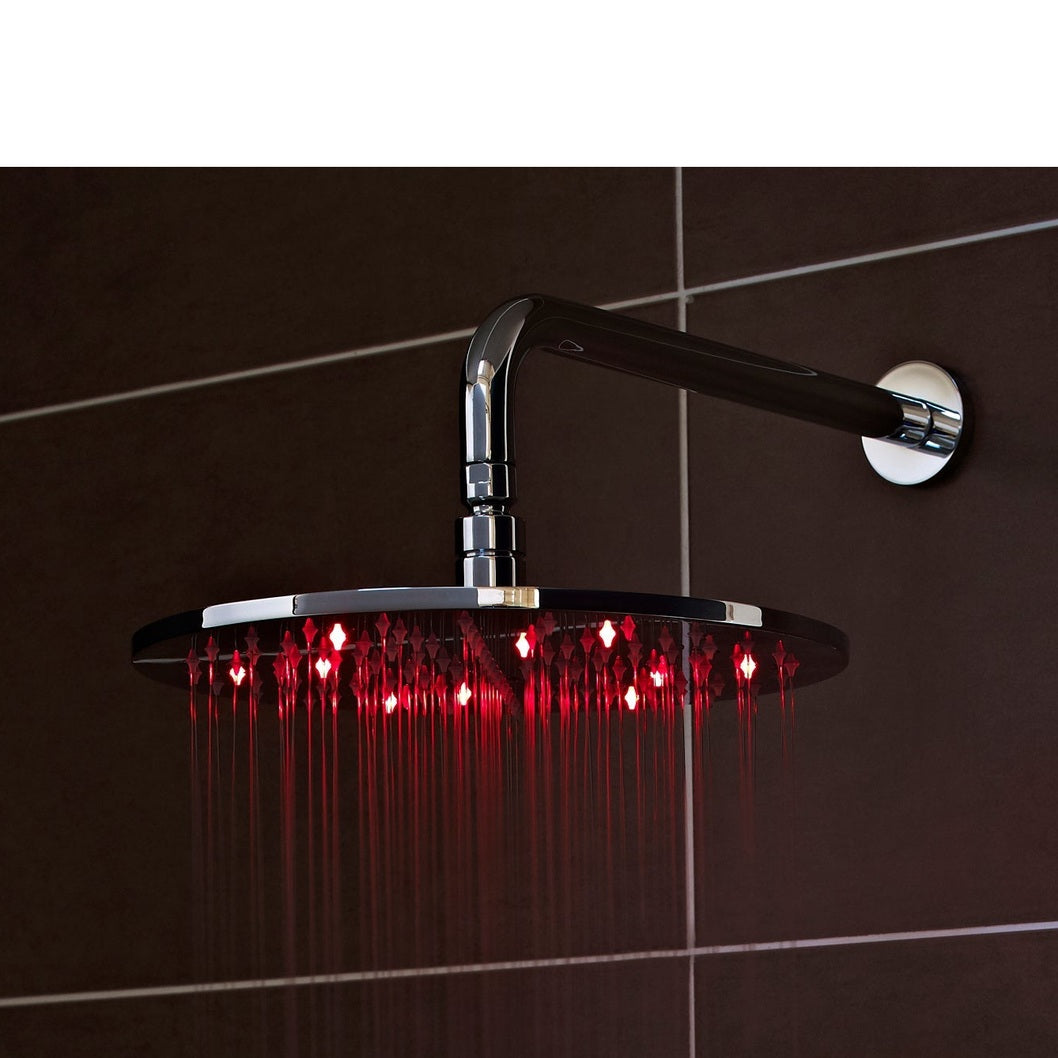 Nuie Round Led Fixed Head Contemporary Chrome Brass 58x300x300mm - JJ Building Materials