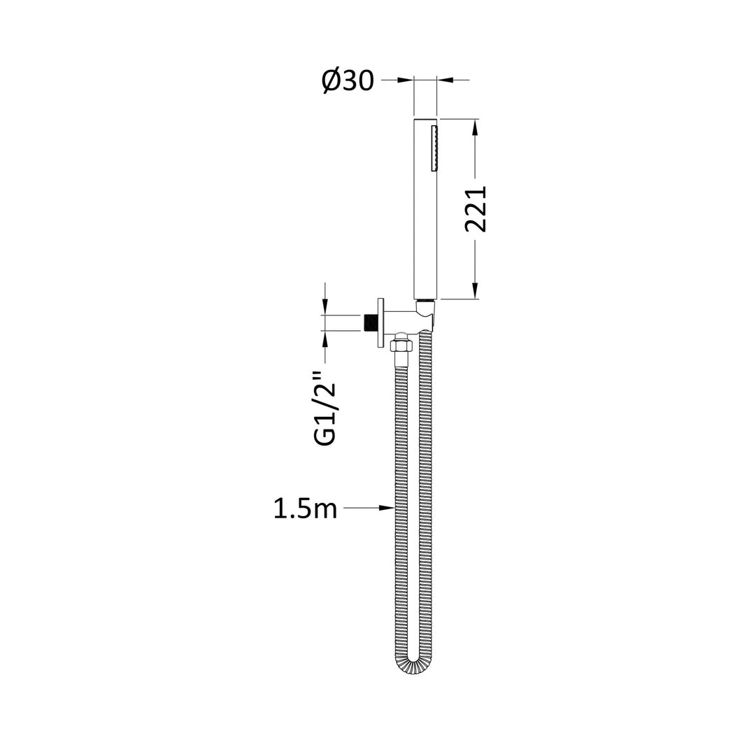 Nuie Round Outlet Elbow C/w Parking Bkt & Kit Contemporary Brushed Pewter Brass ABS - JJ Building Materials