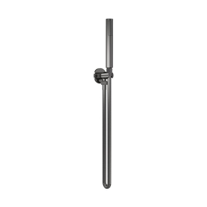 Nuie Round Outlet Elbow C/w Parking Bkt & Kit Contemporary Brushed Pewter Brass ABS - JJ Building Materials
