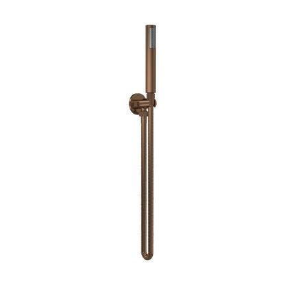 Nuie Round Outlet Elbow, Parking Bracket & Kit Contemporary Brushed Bronze ABS,brass 1230x30x55mm - JJ Building Materials