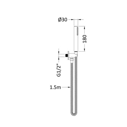 Nuie Round Outlet Elbow, Parking Bracket & Kit Contemporary Brushed Bronze ABS,brass 1230x30x55mm - JJ Building Materials