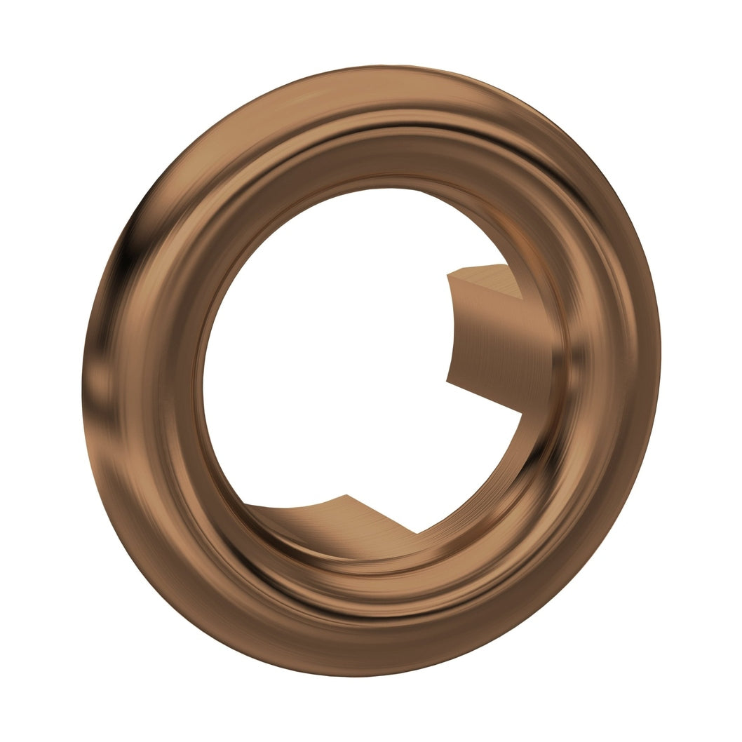 Nuie Round Overflow Cover Contemporary Brushed Bronze ABS 30x30x15mm - JJ Building Materials