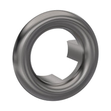 Nuie Round Overflow Cover Contemporary Brushed Pewter Brass ABS 30x30x15mm - JJ Building Materials