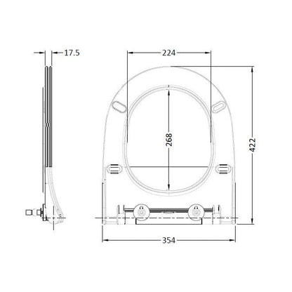 Nuie Round Sandwich Seat Contemporary White Polypropylene,stainless Steel Nylon 18x354x422mm - JJ Building Materials