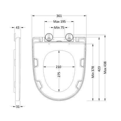 Nuie Round Wrapover Seat Contemporary White Stainless Steel Nylon,urea 43x361x438mm - JJ Building Materials