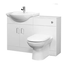 Nuie Saturn Furniture Pack With Round Basin Contemporary Gloss White MFC Painted Gloss 836x1050x430mm - JJ Building Materials