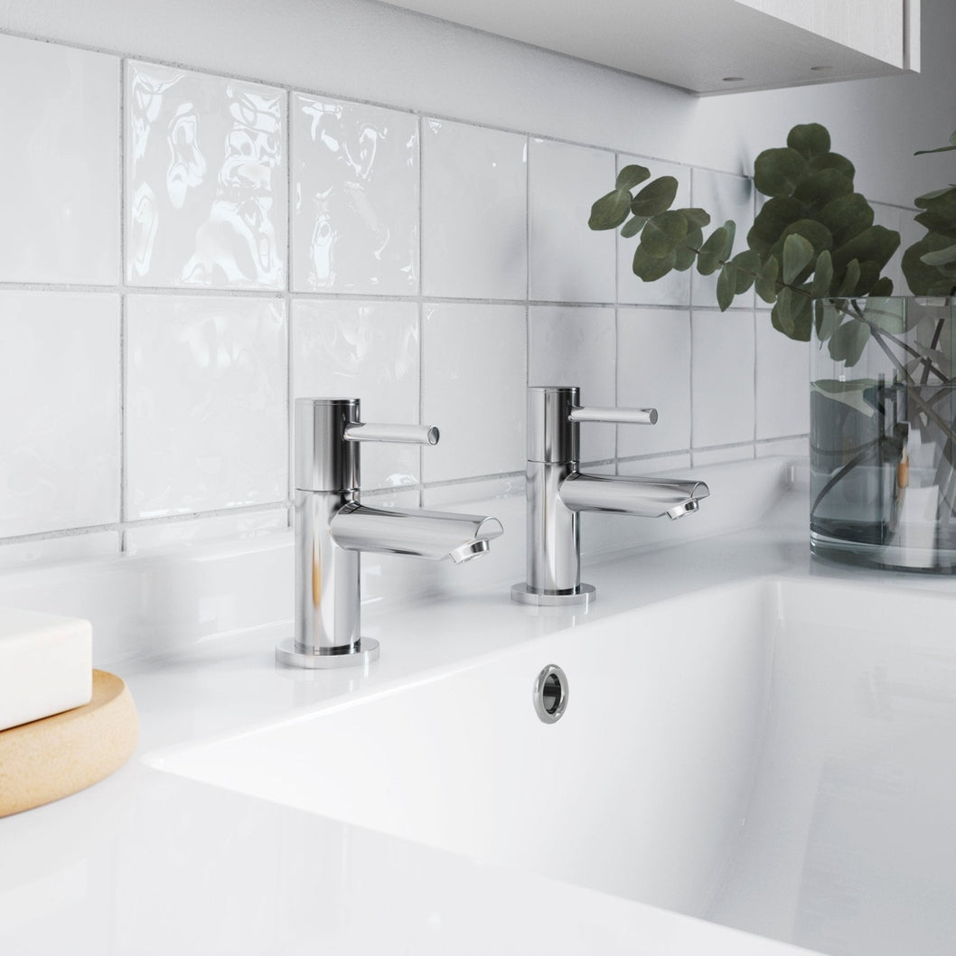 Nuie Series Two Basin Taps Contemporary Chrome Brass 113x45x111mm - JJ Building Materials