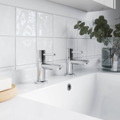 Nuie Series Two Basin Taps Contemporary Chrome Brass 113x45x111mm - JJ Building Materials
