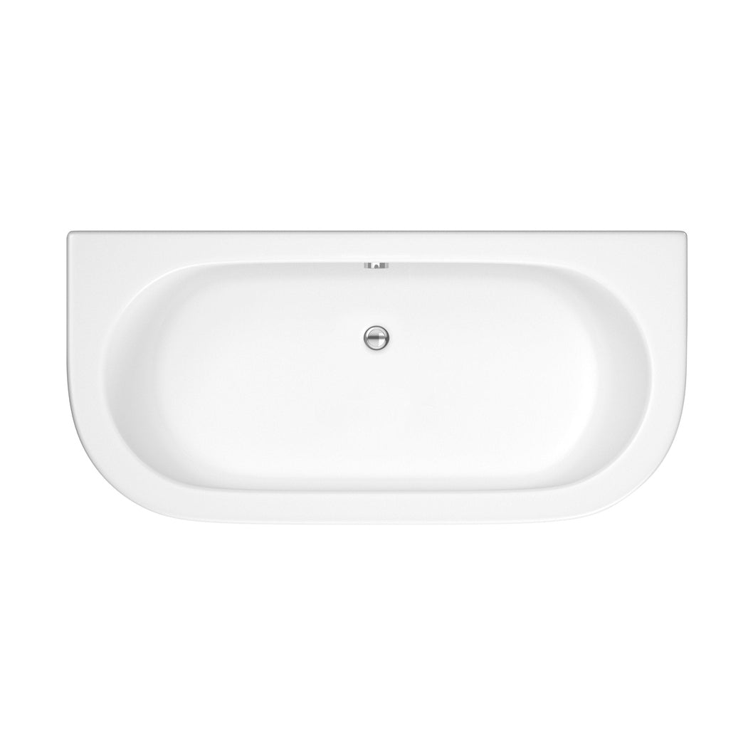 Nuie Shingle Curved Back To Wall Bath & Panel Contemporary White Acrylic - JJ Building Materials
