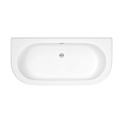 Nuie Shingle Curved Back To Wall Bath & Panel Contemporary White Acrylic - JJ Building Materials