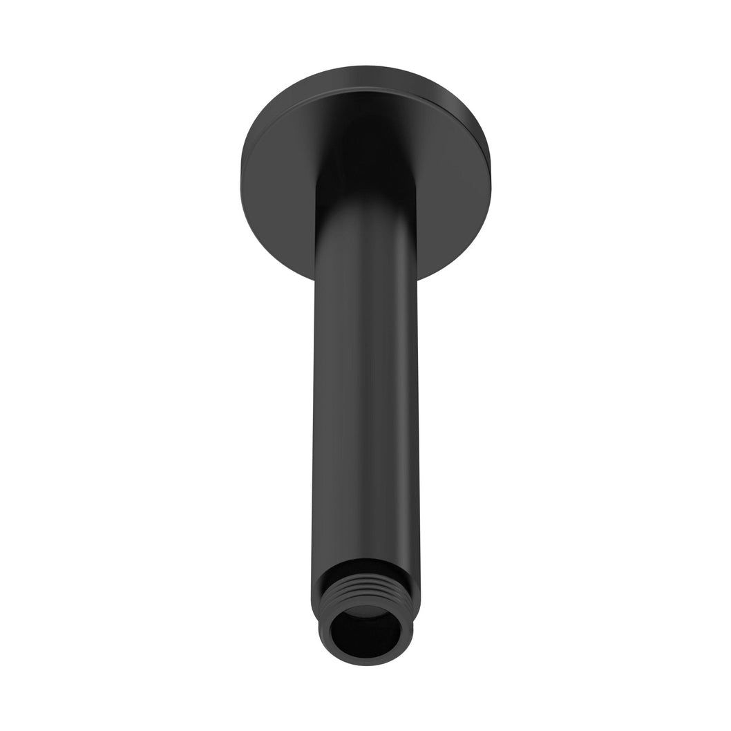 Nuie Shower Arms Wall-mounted Arm Contemporary Matt Black Brass 225x63x63mm - JJ Building Materials