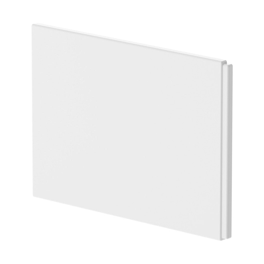 Nuie Shower Bath End Panel (725mm) Contemporary European White Acrylic 500x725x26mm - JJ Building Materials
