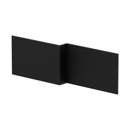 Nuie Shower Bath Front Panel (1700mm) Contemporary Charcoal Black MFC Textured Woodgrain 520x1698x163mm - JJ Building Materials