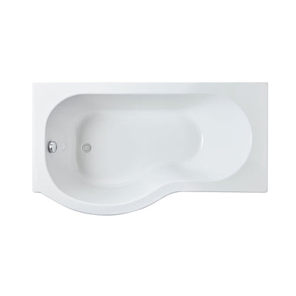 Nuie Shower Baths 1500mm Left Hand P-shaped Bath Contemporary White Acrylic 415x850x415mm - JJ Building Materials