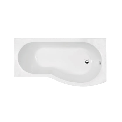 Nuie Shower Baths 1500mm Right Hand B-shaped Bath Contemporary White Acrylic 415x900x415mm - JJ Building Materials