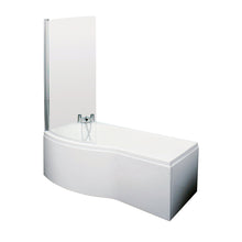 Nuie Shower Baths 1700mm B Shaped Left Hand Bath Set Contemporary White Acrylic,aluminium - JJ Building Materials