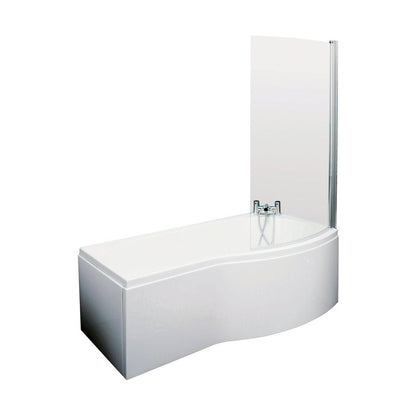 Nuie Shower Baths 1700mm B Shaped Right Hand Bath Set Contemporary White Acrylic,aluminium - JJ Building Materials