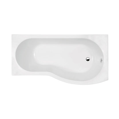 Nuie Shower Baths 1700mm Right Hand B-shaped Bath Contemporary White Acrylic 415x900x415mm - JJ Building Materials