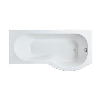 Nuie Shower Baths 1700mm Right Hand P-shaped Bath Contemporary White Acrylic 415x850x415mm - JJ Building Materials