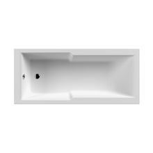 Nuie Shower Baths Square Straight Shower Bath 1700 X 750mm Contemporary White Acrylic - JJ Building Materials