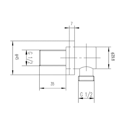 Nuie Shower Parts Outlet Elbow Contemporary Chrome Brass 55x45x75mm - JJ Building Materials