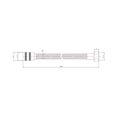 Nuie Shower Parts Shower Flex Contemporary Chrome Brass 2000x15x15mm - JJ Building Materials