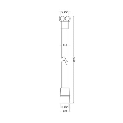 Nuie Shower Parts Smooth Silver Shower Flex Contemporary Chrome ABS,plastic - JJ Building Materials