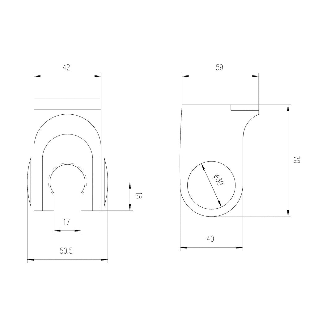 Nuie Shower Parts Wall Bracket Contemporary Chrome ABS 59x51x70mm - JJ Building Materials