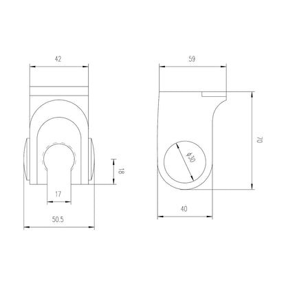 Nuie Shower Parts Wall Bracket Contemporary Chrome ABS 59x51x70mm - JJ Building Materials