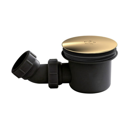 Nuie Shower Tray Wastes Black & Brass Fast Flow Shower Waste Contemporary Brushed Brass Polypropylene 99x116x116mm - JJ Building Materials