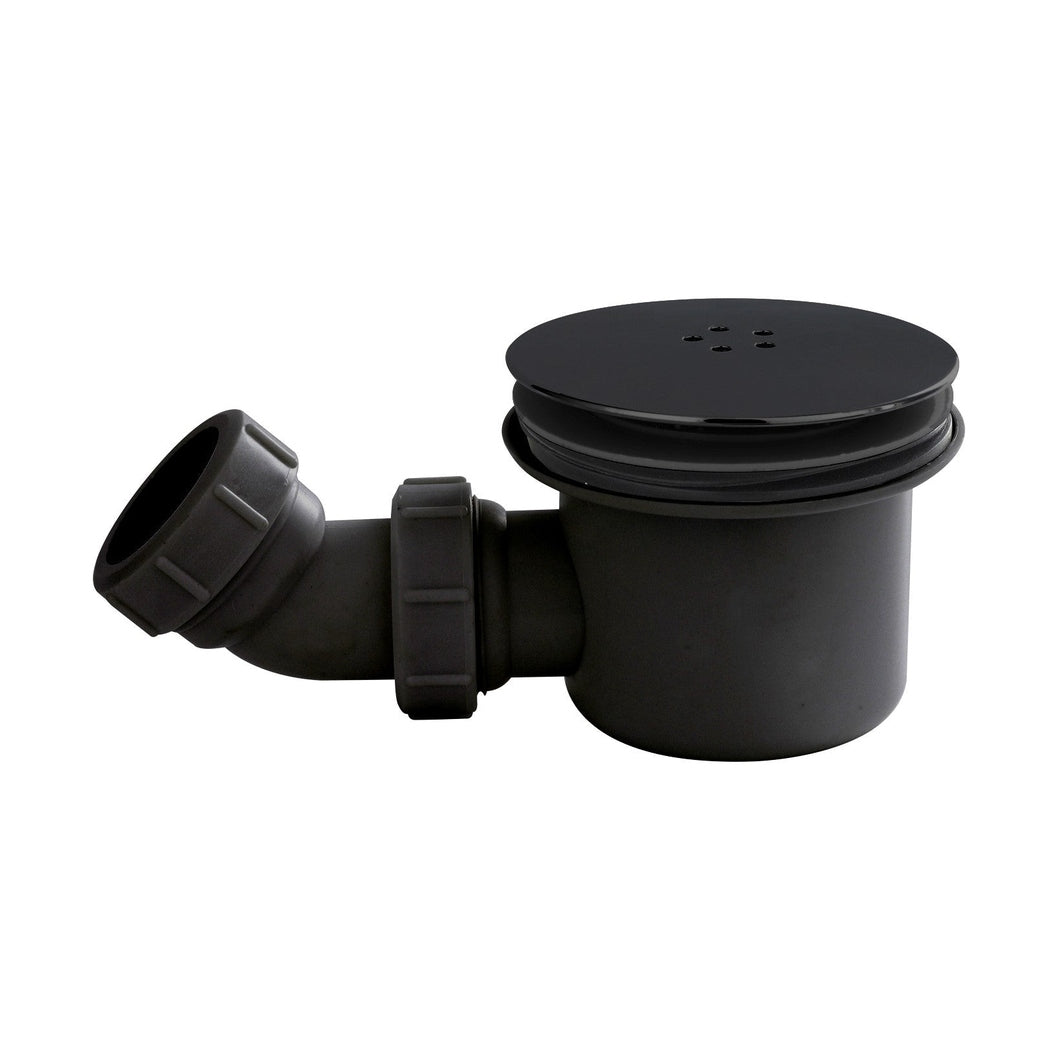 Nuie Shower Tray Wastes Black Fast Flow Shower Waste Contemporary Matt Black Polypropylene 99x116x116mm - JJ Building Materials