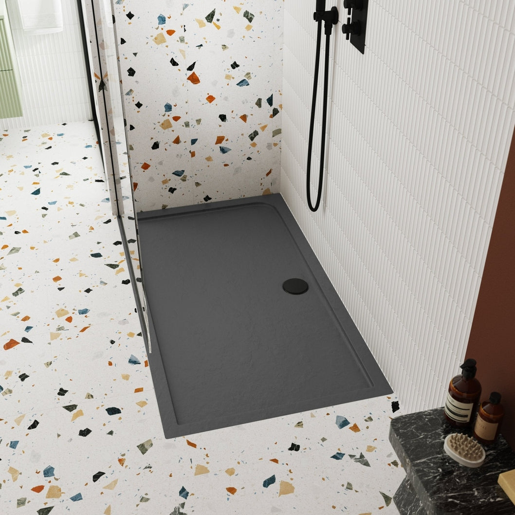 Nuie Shower Tray Wastes Black Fast Flow Shower Waste Contemporary Matt Black Polypropylene 99x116x116mm - JJ Building Materials