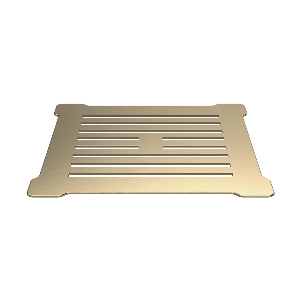 Nuie Shower Tray Wastes Square Shower Waste With Brushed Brass Top Contemporary Polypropylene 86x144x144mm - STW006S - JJ Building Materials