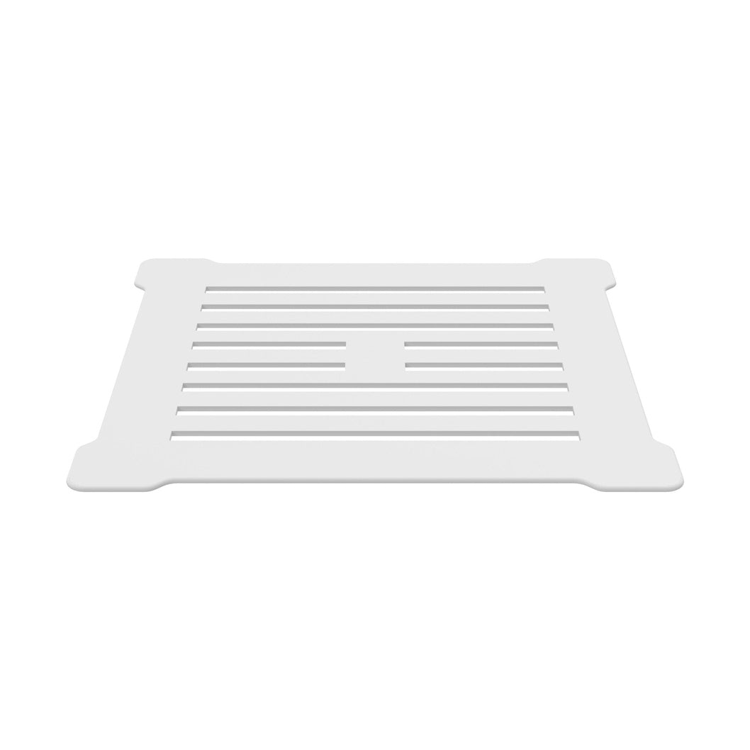 Nuie Shower Tray Wastes Square Shower Waste With White Top Contemporary Matt White Stainless Steel 86x144x144mm - JJ Building Materials