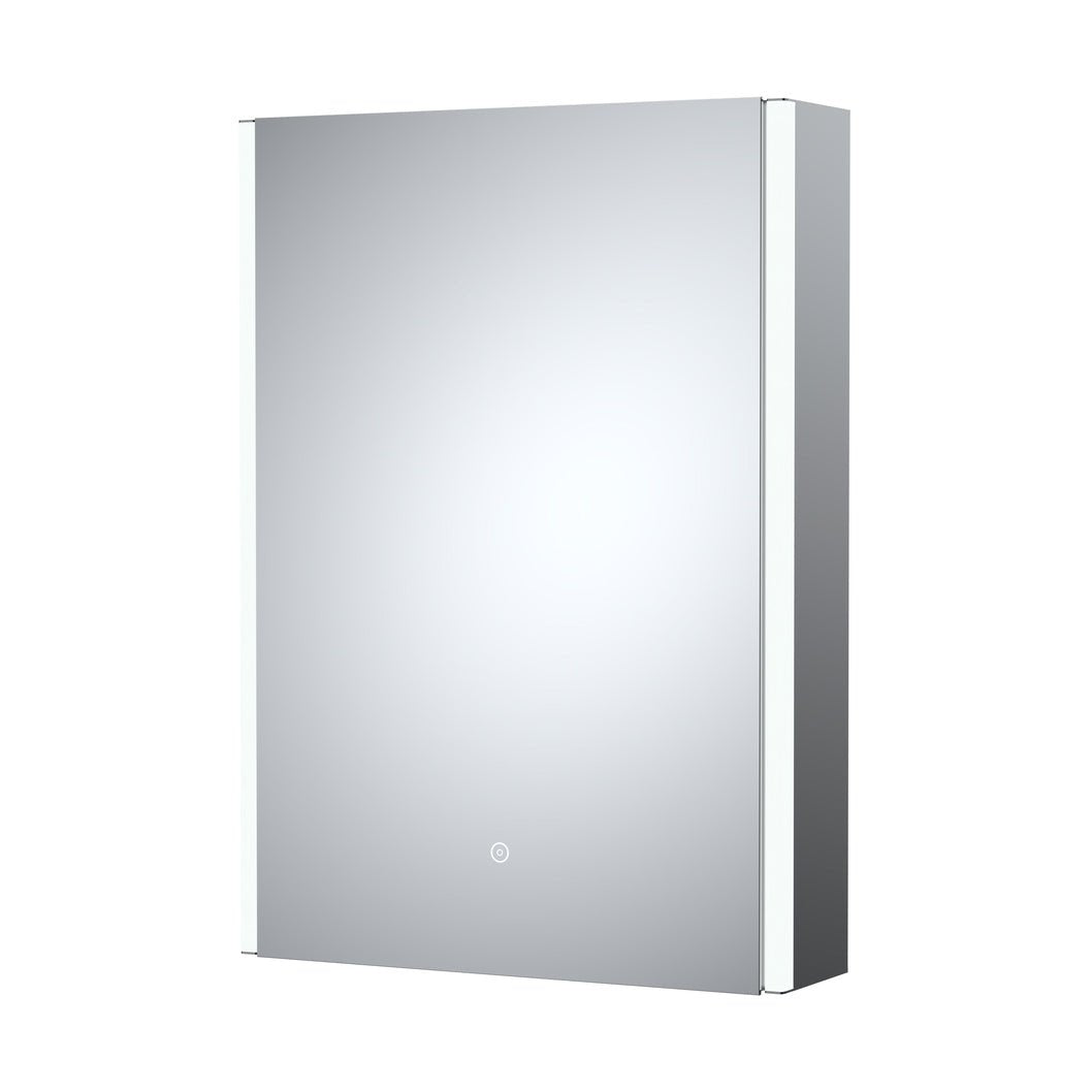 Nuie Single Door Mirror Cabinets 500mm Mirror Cabinet Contemporary Silver Aluminium 700x500x140mm - JJ Building Materials