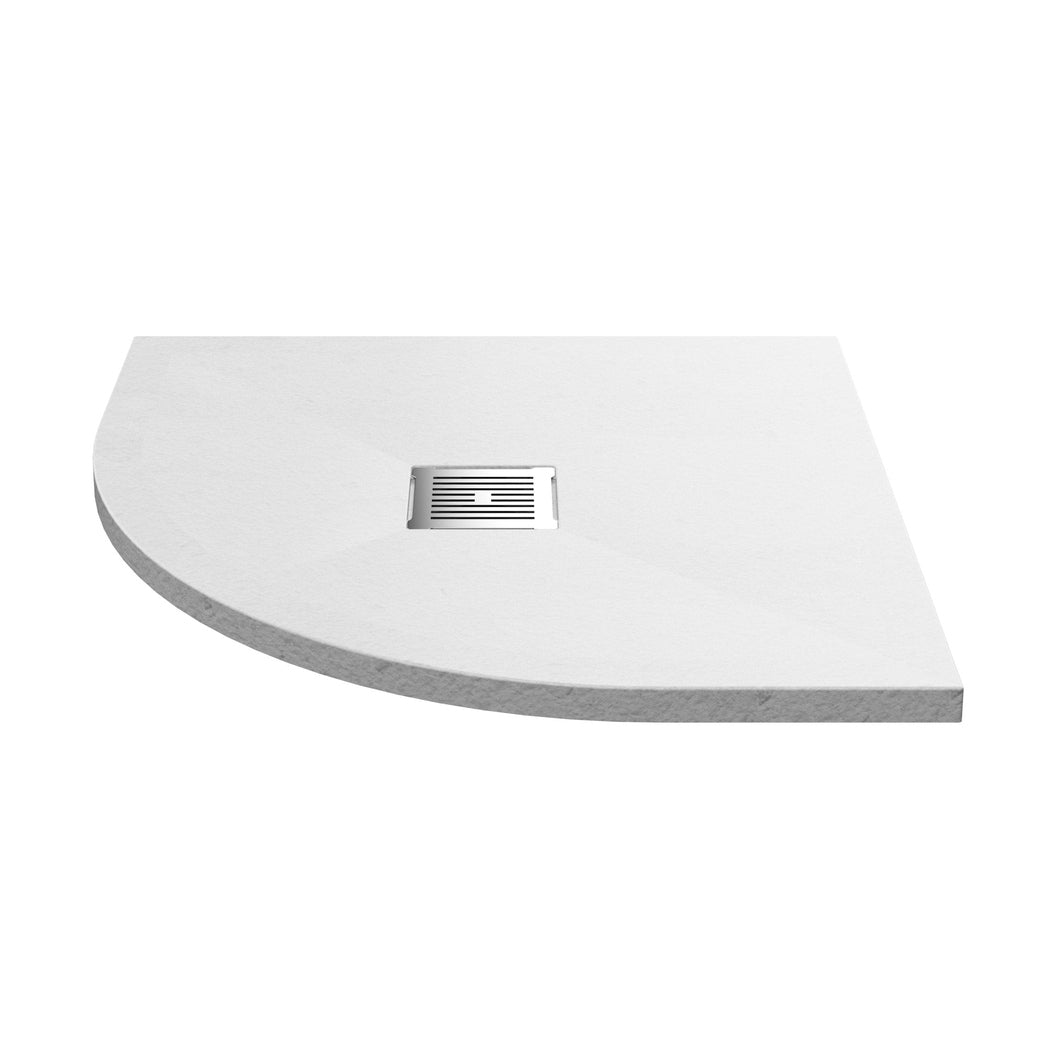 Nuie Slim Quadrant Trays Quad Shower Tray 800 X 800mm Contemporary White Slate Acrylic Capped ABS Caco3 And Pu - JJ Building Materials