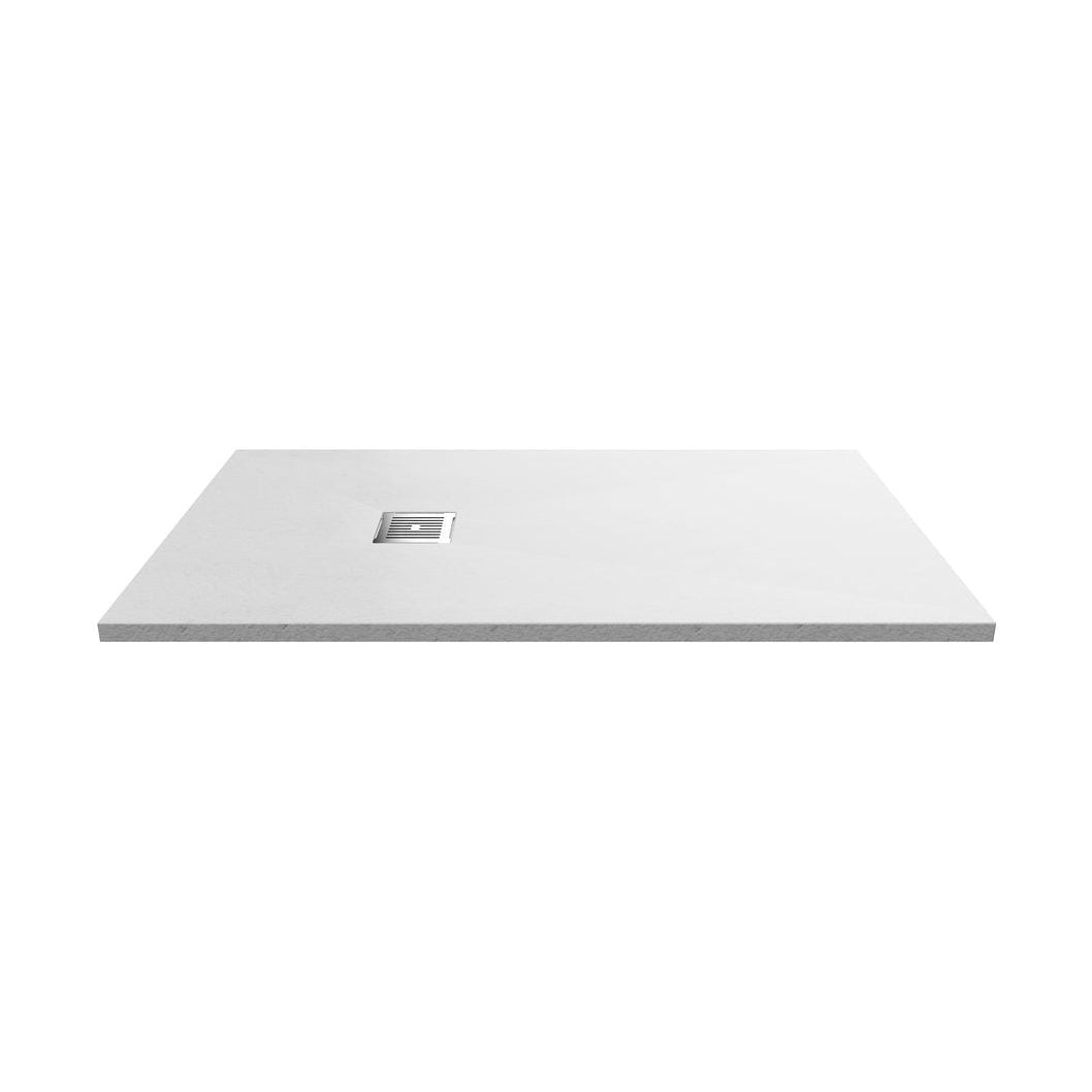 Nuie Slim Rectangular Trays Rectangular Shower Tray 1400 X 800mm Contemporary White Slate Acrylic Capped ABS Caco3 And Pu - JJ Building Materials