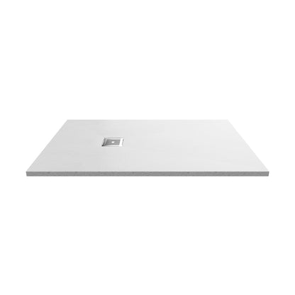 Nuie Slim Rectangular Trays Rectangular Shower Tray 1400 X 900mm Contemporary White Slate Acrylic Capped ABS Caco3 And Pu - JJ Building Materials