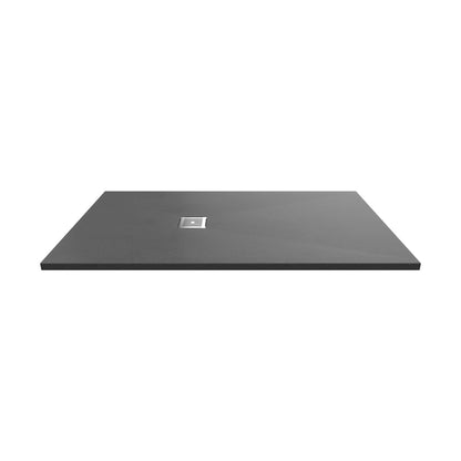 Nuie Slim Rectangular Trays Rectangular Shower Tray 1600 X 900mm Contemporary Grey Slate Acrylic Capped ABS Caco3 And Pu - JJ Building Materials