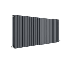 Nuie Sloane Horizontal Double Panel Radiator 600 X 1398 Contemporary Anthracite Steel 600x1398x72mm - JJ Building Materials