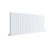 Nuie Sloane Horizontal Double Panel Radiator 600 X 1398 Contemporary Satin White Steel 600x1398x72mm - JJ Building Materials