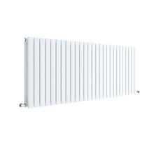 Nuie Sloane Horizontal Double Panel Radiator 600 X 1572 Contemporary Satin White Steel 600x1572x72mm - JJ Building Materials