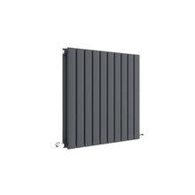Nuie Sloane Horizontal Double Panel Radiator 600 X 586 Contemporary Anthracite Steel 600x586x72mm - JJ Building Materials