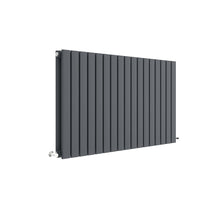 Nuie Sloane Horizontal Double Panel Radiator 600 X 992 Contemporary Anthracite Steel 600x992x72mm - JJ Building Materials