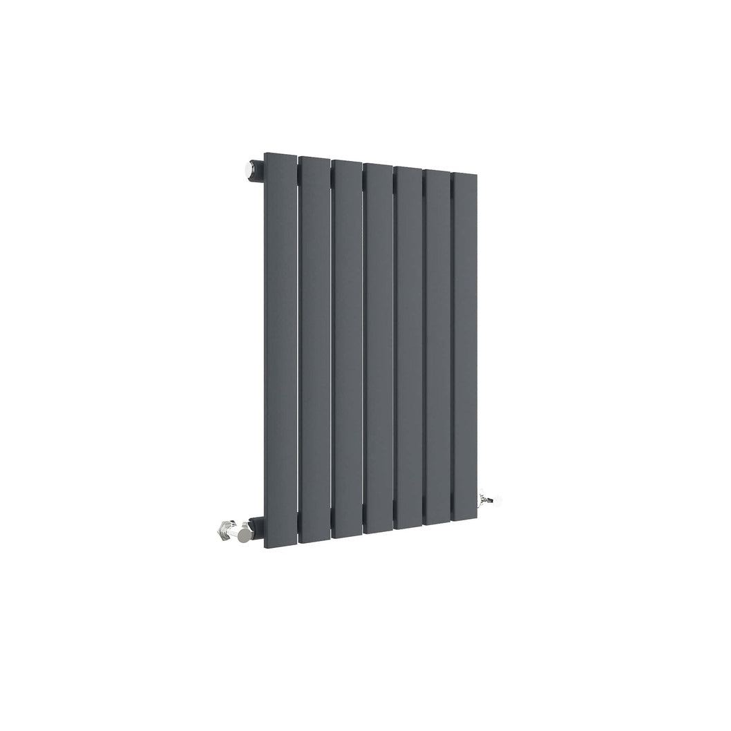 Nuie Sloane Horizontal Single Panel Radiator 600 X 412 Contemporary Anthracite Steel 600x412x53mm - JJ Building Materials