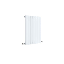 Nuie Sloane Horizontal Single Panel Radiator 600 X 412 Contemporary Satin White Steel 600x412x53mm - JJ Building Materials