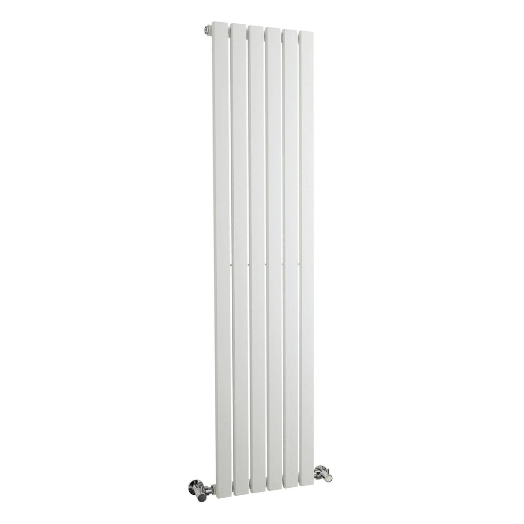 Nuie Sloane Single Panel Designer Radiator Contemporary White Steel 1500x354x57mm - JJ Building Materials