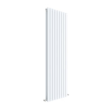 Nuie Sloane Vertical Double Panel Radiator 1800 X 528 Contemporary Satin White Steel 1800x528x72mm - JJ Building Materials