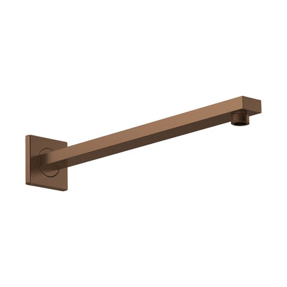 Nuie Small Rectangular Shower Arm Contemporary Brushed Bronze Brass 62x62x410mm - JJ Building Materials