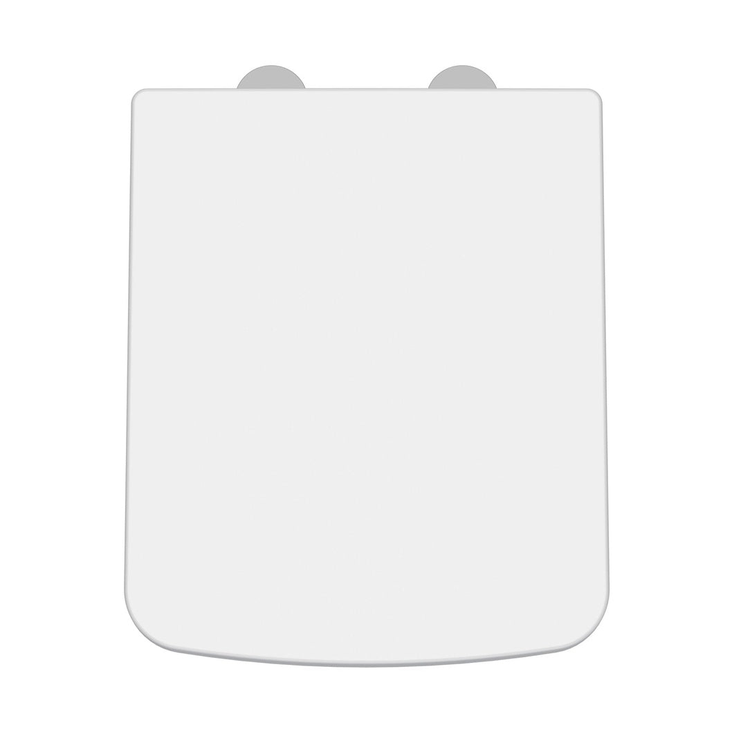 Nuie Soft Close Toilet Seat Contemporary White Stainless Steel Nylon,urea 53x358x435mm - JJ Building Materials